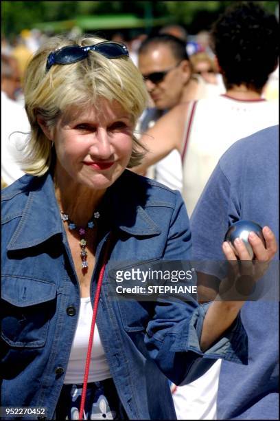 French celebs take part in traditional "petanque" bowling game in the south of France. Daniele Gilbert.