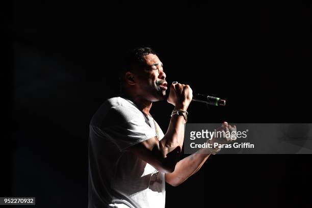 Singer Ginuwine performs in concert during 90's Block Party at Fox Theater on April 27, 2018 in Atlanta, Georgia.