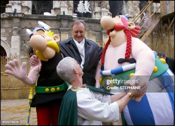 With Asterix and Obelix, original characters from the comics.