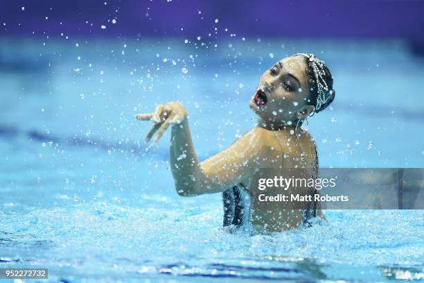 Evangelia Platanioti of Greece competes during the Solo Free Routine on day two of the FINA Artistic Swimming Japan Open at the Tokyo Tatsumi...