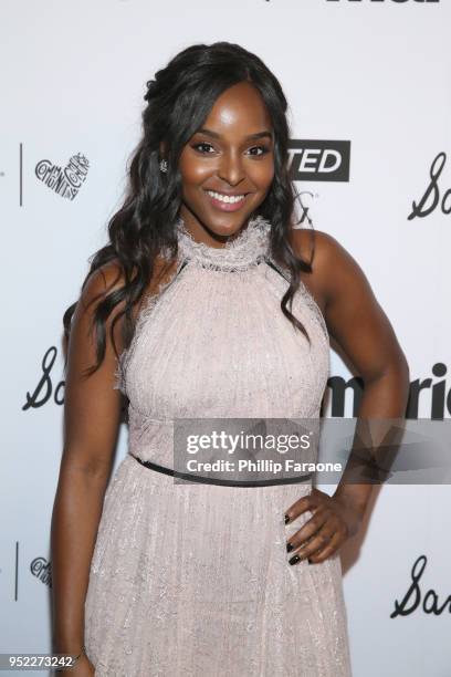 Antoinette Robertson attends Marie Claire Celebrates Fifth Annual 'Fresh Faces' in Hollywood with SheaMoisture, Simon G. And Sam Edelman at Poppy on...