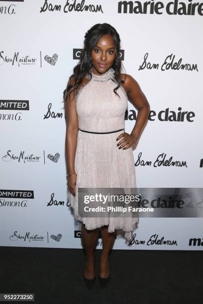 Antoinette Robertson attends Marie Claire Celebrates Fifth Annual 'Fresh Faces' in Hollywood with SheaMoisture, Simon G. And Sam Edelman at Poppy on...