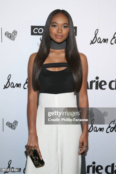 Chandler Kinney attends Marie Claire Celebrates Fifth Annual 'Fresh Faces' in Hollywood with SheaMoisture, Simon G. And Sam Edelman at Poppy on April...