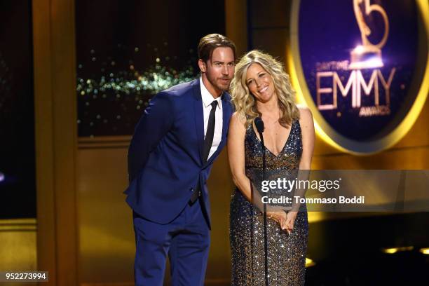 Wes Ramsey and Laura Wright on stage during the 45th Annual Daytime Creative Arts Emmy Awards at Pasadena Civic Auditorium on April 27, 2018 in...