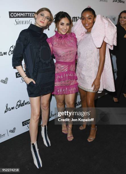 Francia Raisa and Yara Shahidi attend Marie Claire's 5th Annual 'Fresh Faces' at Poppy on April 27, 2018 in Los Angeles, California.
