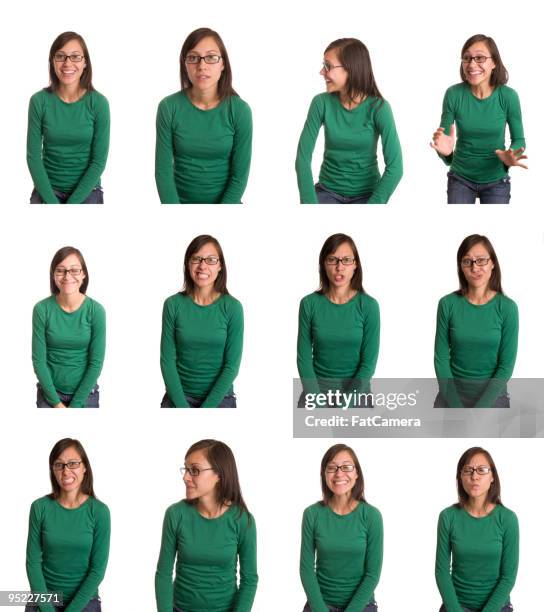 many expressions - multiple images different expressions stock pictures, royalty-free photos & images