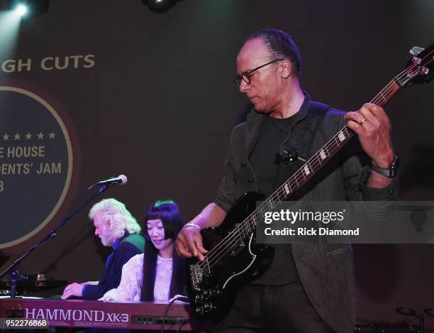 Host/Rolling Stones Keyboardist Chuck Leavell joins NBC Nightly News Anchor Lester Holt of The Rough Cuts on stage during Mother Nature Network...