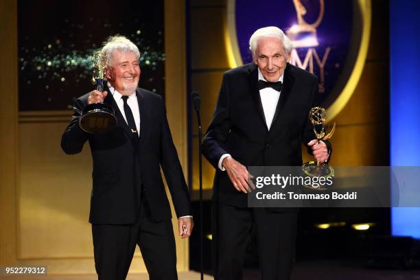 Sid Krofft and Marty Krofft on stage during the 45th Annual Daytime Creative Arts Emmy Awards at Pasadena Civic Auditorium on April 27, 2018 in...