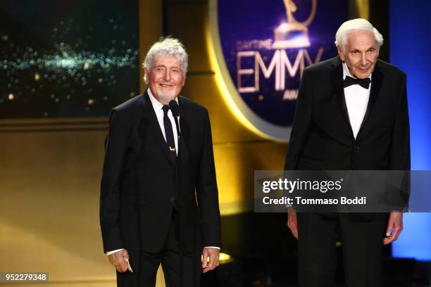 Sid Krofft and Marty Krofft on stage during the 45th Annual Daytime Creative Arts Emmy Awards at Pasadena Civic Auditorium on April 27, 2018 in...