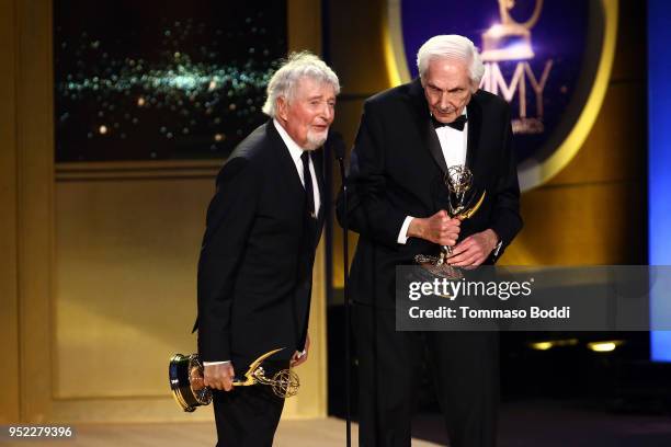 Sid Krofft and Marty Krofft on stage during the 45th Annual Daytime Creative Arts Emmy Awards at Pasadena Civic Auditorium on April 27, 2018 in...