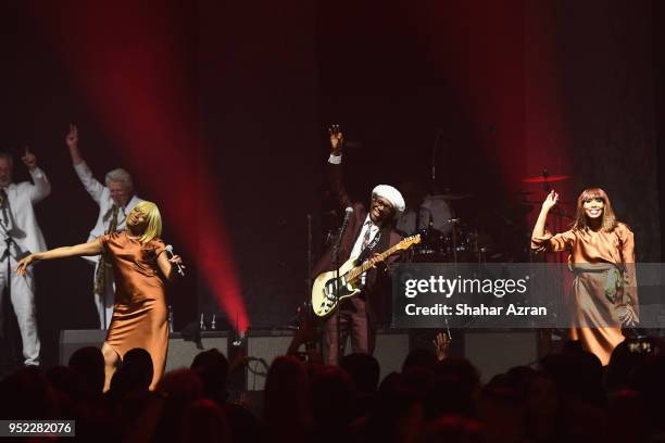 Musician Nile Rodgers performs during the 2018 We Are Family Foundation Celebration Gala at Hammerstein Ballroom on April 27, 2018 in New York City.