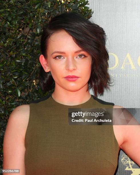 Actress Alexis G. Zall attends the 45th Annual Daytime Creative Arts Emmy Awards at the Pasadena Civic Auditorium on April 27, 2018 in Pasadena,...