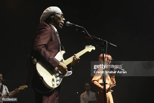 Musician Nile Rodgers performs during the 2018 We Are Family Foundation Celebration Gala at Hammerstein Ballroom on April 27, 2018 in New York City.