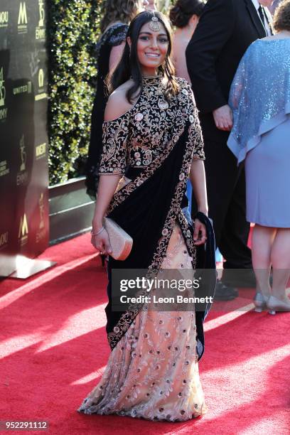 Actress Manpreet Bambra attends the 45th Annual Daytime Creative Arts Emmy Awards - Arrivals at Pasadena Civic Auditorium on April 27, 2018 in...
