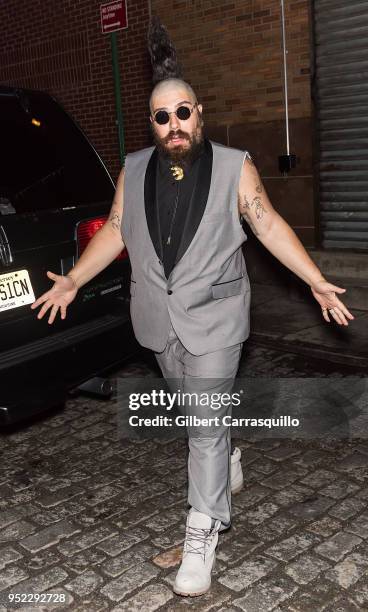 Writer Josh Ostrovsky aka 'The Fat Jew' is seen arriving to the screening of 'The American Meme' during the 2018 Tribeca Film Festival at Spring...