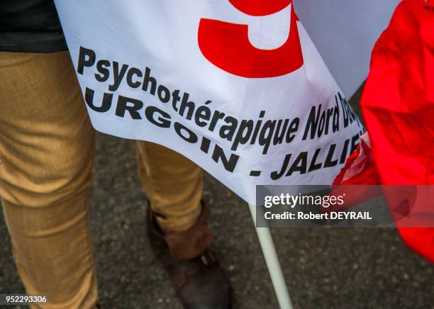 Organisations représentatives des personnels de santé et des étudiants en soin infirmier ont manifesté dans les rues le 8 novembre 2016, Lyon,...