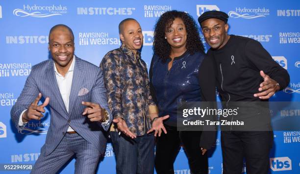 Comedians Ardie Fuqua, Marc Theobald, Tracey Ashley and Ruperto Vanderpool attend 'In Stitches - A Night Of Laughs' comedy event benefiting the...