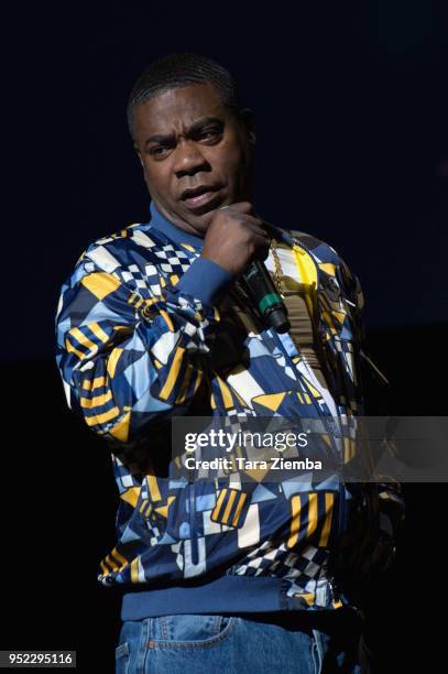 Comedian Tracy Morgan performs at 'In Stitches - A Night Of Laughs' comedy event benefiting the Hydrocephalus Association at The Novo by Microsoft on...