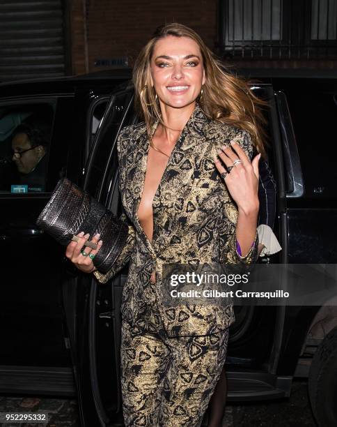 Model Alina Baikova is seen arriving to he screening of 'The American Meme' during the 2018 Tribeca Film Festival at Spring Studios on April 27, 2018...