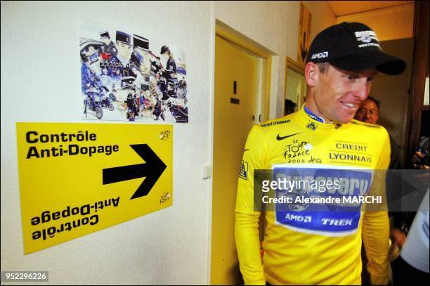 Lance Armstrong after the doping control.