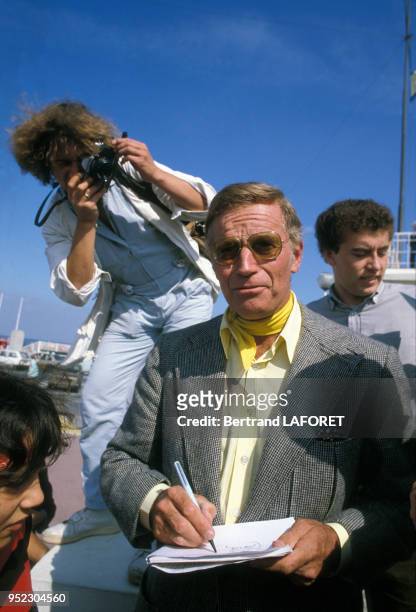 Portrait de Charlton Heston au Festival de Deauville le 9 septembre 1982, France.
