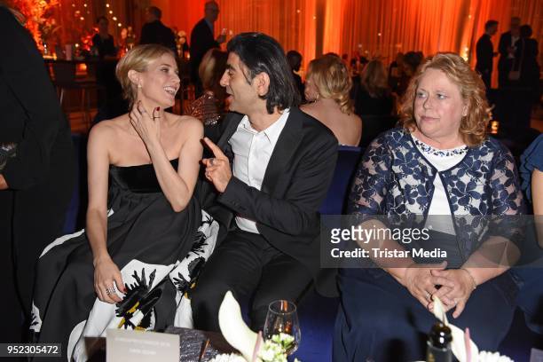 Fatih Akin , Diane Kruger and her mother Maria-Theresa Heidkrueger attend the Lola - German Film Award party at Palais am Funkturm on April 27, 2018...