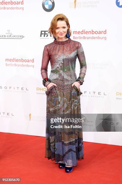 German actress Karoline Herfurth attends the Lola - German Film Award red carpet at Messe Berlin on April 27, 2018 in Berlin, Germany.