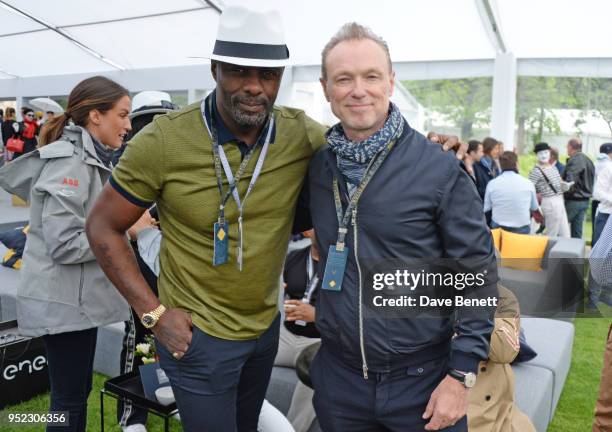 Idris Elba and Gary Kemp attend the ABB FIA Formula E Qatar Airways Paris E-Prix 2018 on April 28, 2018 in Paris, France.