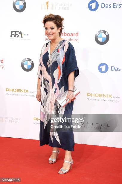 German actress Muriel Baumeister attends the Lola - German Film Award red carpet at Messe Berlin on April 27, 2018 in Berlin, Germany.