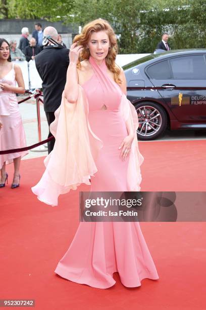 German actress and presenter Palina Rojinski attends the Lola - German Film Award red carpet at Messe Berlin on April 27, 2018 in Berlin, Germany.