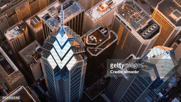 above the one and two liberty place in philadelphia, pa - philadelphia stock pictures, royalty-free photos & images