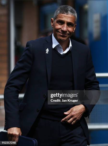 Chris Hughton, Manager of Brighton and Hove Albion arrives at the stadium prior to the Premier League match between Burnley and Brighton and Hove...