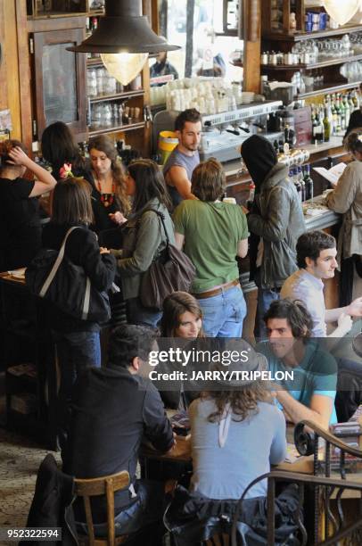 La Fourmi bar and cafe, Montmartre area, 18 th district in Paris, Ile de France region, France.