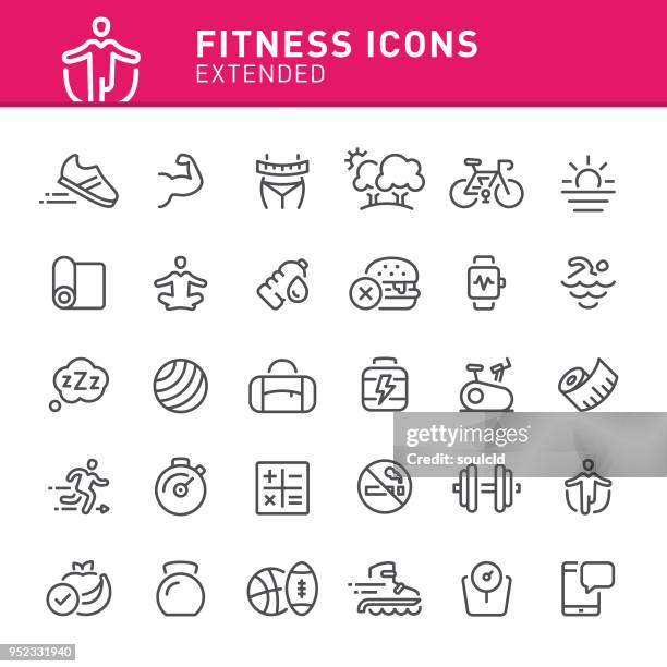 fitness icons - bicep stock illustrations