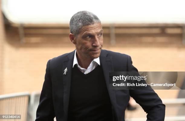 Brighton & Hove Albion manager Chris Hughton arrives at Turf Moor ahead of kick-off during the Premier League match between Burnley and Brighton and...