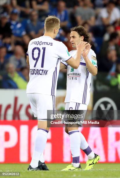 Lazar Markovic forward of RSC Anderlecht and Anthony Limbombe forward  News Photo - Getty Images