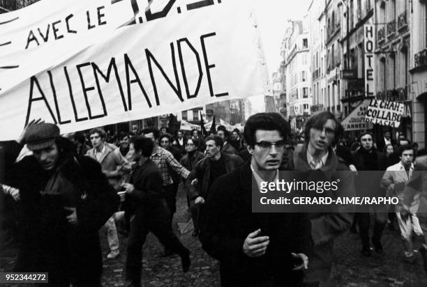 Solidarity Demonstration, Alain KRIVINE, Paris 19680419 Manifestation Solidarité SDS, Alain KRIVINE, Paris 19680419.