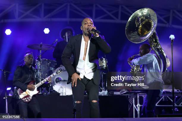 Kirk Franklin and The Roots perform during The Concert for Peace and Justice celebrating the opening of The Legacy Museum at Riverwalk Amphitheater...