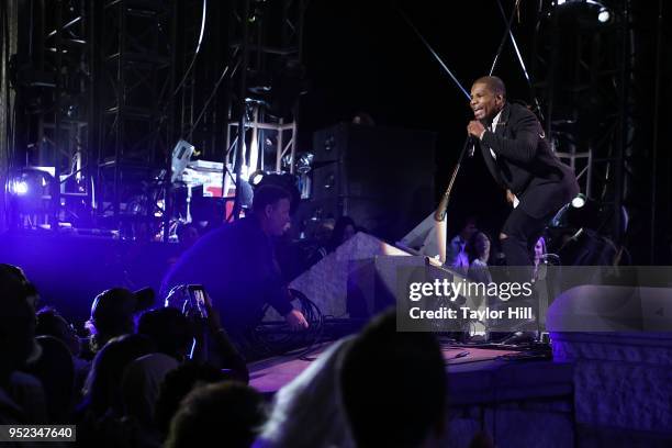 Kirk Franklin and The Roots perform during The Concert for Peace and Justice celebrating the opening of The Legacy Museum at Riverwalk Amphitheater...