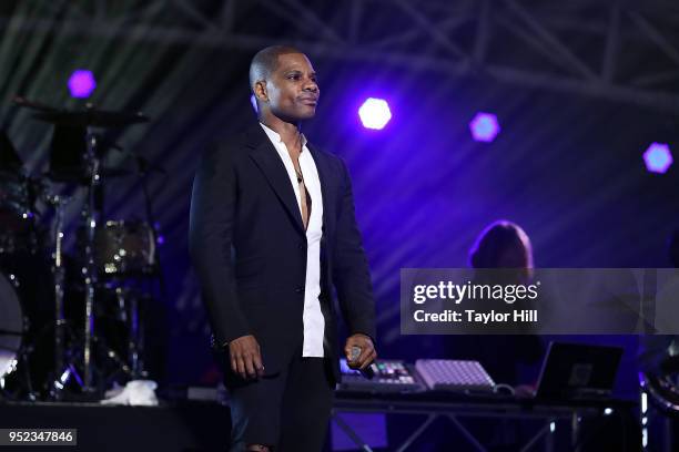 Kirk Franklin and The Roots perform during The Concert for Peace and Justice celebrating the opening of The Legacy Museum at Riverwalk Amphitheater...