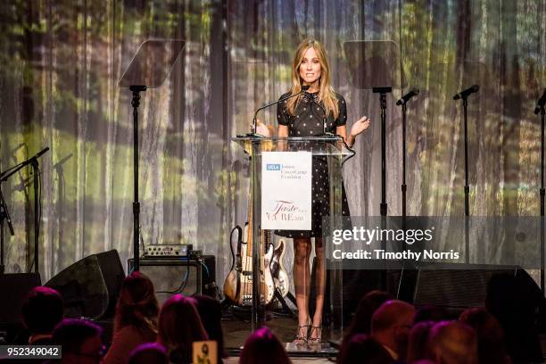 Dana Walden speaks during Taste for a Cure at Regent Beverly Wilshire Hotel on April 27, 2018 in Beverly Hills, California.