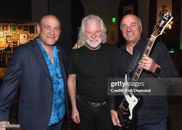 Steve Liesman of CNBC, Host/Rolling Stones Keyboardist Chuck Leavell and Shark Tank's Mr. Wonderful Kevin O'Leary backstage during Mother Nature...