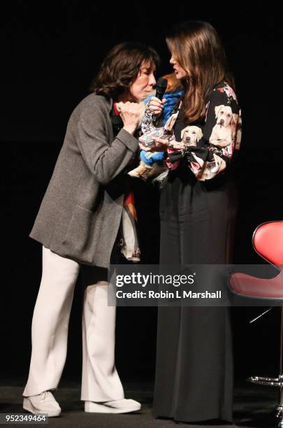 Lisa Vanderpump recieves the Lily Tomlin award at "Wait Wait... Don't Kill Me-2" at The Broad Stage on April 27, 2018 in Santa Monica, California.