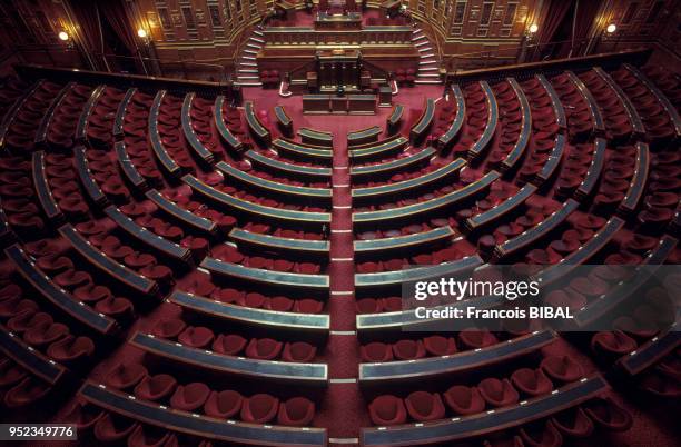 Salle de réunion du Sénat, dans le palais du Luxembourg à Paris, France.