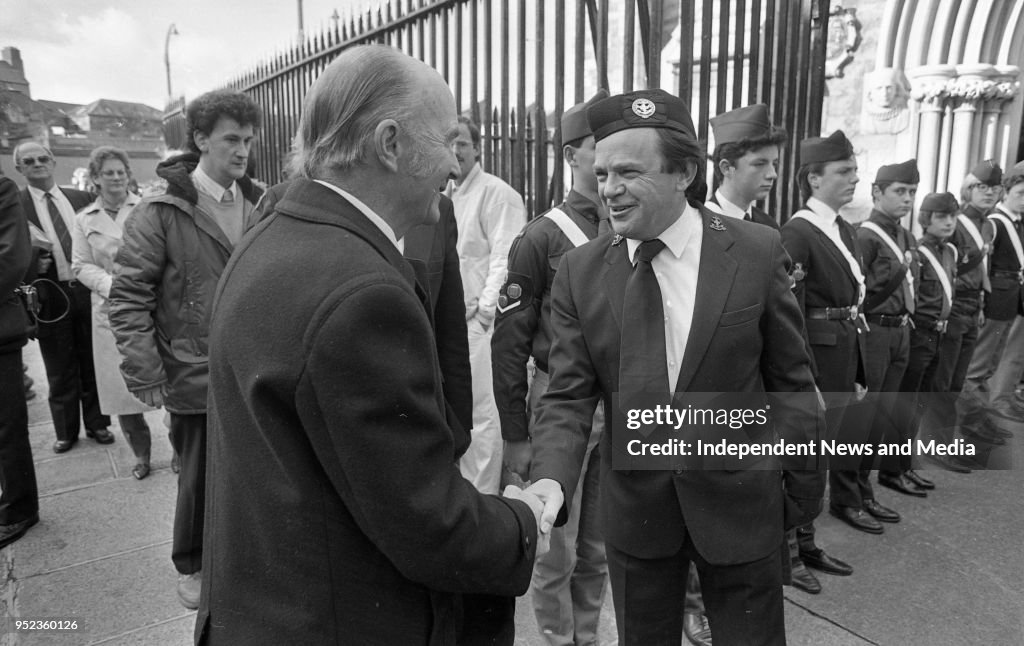 President Partick Hillery Inspecting Guard of Honour at St Patricks Cathedral 1986