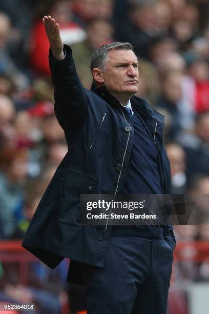 The Blackburn Rovers manager, Tony Mowbray looks on during the Sky Bet League One match between Charlton Athletic and Blackburn Rovers at The Valley...