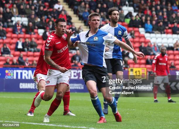 Blackburn Rovers' Paul Downing during the Sky Bet League One match between Charlton Athletic and Blackburn Rovers at The Valley on April 28, 2018 in...