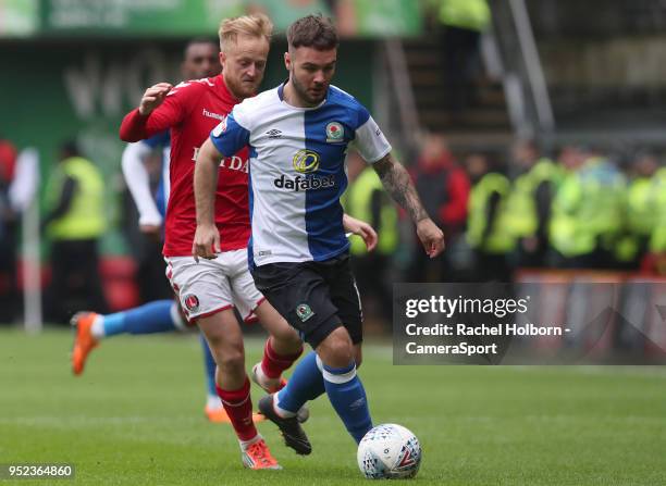 Blackburn Rovers' Adam Armstrong during the Sky Bet League One match between Charlton Athletic and Blackburn Rovers at The Valley on April 28, 2018...