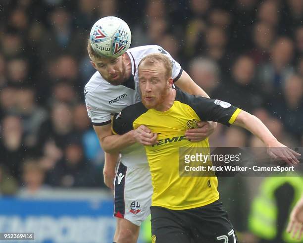 Bolton Wanderers Mark Beevers in action with Burton Albion's Liam Boyce during the Sky Bet Championship match between Burton Albion and Bolton...