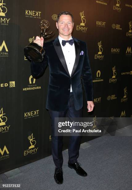 Composer John Nordstrom attends the press room at the 45th Annual Daytime Creative Arts Emmy Awards at the Pasadena Civic Auditorium on April 27,...